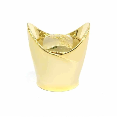 Wykonana na zamówienie piękna metalowa zakrętka do perfum Zamak w kolorze złotym