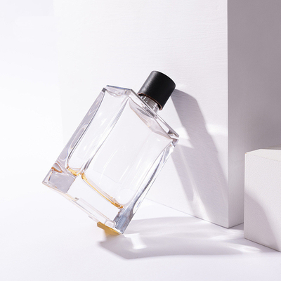 100ml kreatywna butelka na perfumy szklana butelka z zamzk plastikowa nasadka kwadratowy Spray pusta butelka przenośna butelka na kosmetyki