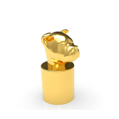 Niestandardowe kapsle na perfumy ISO 9001 z głową psa Gold Fasion