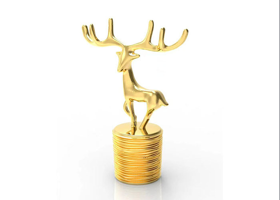 kupować Pokrywa butelki perfum w stylu jelenia 15 mm złoty metal ze stopu cynku luksusowy Zamac kreatywny online manufacture