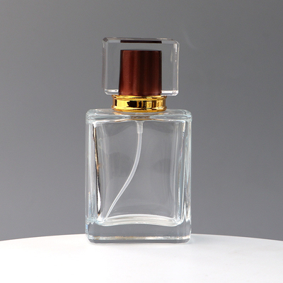 kupować Spot Square Przezroczysta szklana butelka na perfumy Akrylowa osłona Prasa w sprayu Podróżna oddzielna butelka Kosmetyki Próbka butelki online manufacture