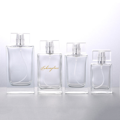 kupować 30ML50ML100ML prostokątna butelka na perfumy butelka na kosmetyki zakręcane usta przezroczyste szkło pusta butelka butelka na perfumy online manufacture