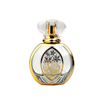 kupować 50ML butelka perfum galwanizowana UV rzeźbiona butelka perfum wysokiej jakości butelka perfum z rozpylaczem okrągła butelka perfum online manufacture