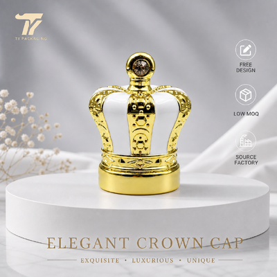 kupować Koronkowa nasadka na perfumy, wieczko z kryształu górskiego, górna część perfum z białego złota, dwukolorowe emaliowane opakowanie na perfumy, niestandardowe logo metalowe nasadki na perfumy, hurtowa fabryka nakrętek perfum produkcja online