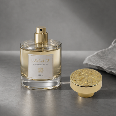 kupować Luksusowa okrągła zakrętka do perfum Zamak Pozłacana 3D wytłoczona gwiazda arabska Wzór geometryczny Pokrywka zapachowa Metalowa pokrywa butelki perfum ze stopu cynku Niestandardowe logo FEA15 na butelkę perfum produkcja online