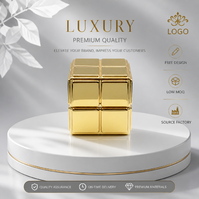 kupić Lustro Złota Rubik Cube Grid Square Zink Alloy Perfume Cap Custom Embossed Block Metal Fragrance Lid For Luxury Designer Pustka szklana butelka perfum produkcja online