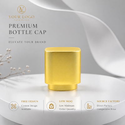 kupować Źródło Fabryka Logo niestandardowe Matte Gold Round Corner Square Zinc Alloy Perfume Cap Low MOQ Dwa stopnie metalowe pokrycie zapachem do opakowań kosmetycznych butelek perfum produkcja online