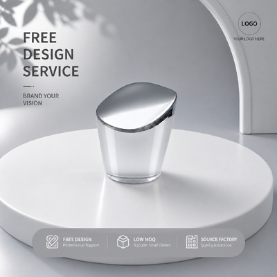 kupować Lustro Srebrny Slanted Top Nieregularny stożek Zink Alloy Perfume Cap Niestandardowy Unikalny Skrzywiony Metalowy Czuj Czuj Czuj Do Szklanej Butelki Luksusowych Perfum produkcja online