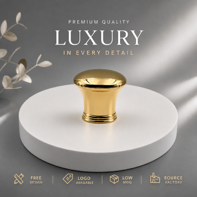 kupować Fabryka Niestandardowa Gładka Zgięta Pas Kupola Lustro Złote Zink Alloy Perfume Cap Multi Ring Baza OEM ODM Niestandardowa Grawerowane Logo Zamac Perfume Lid For Luxury Glass Perfume Bottles Magnetic produkcja online