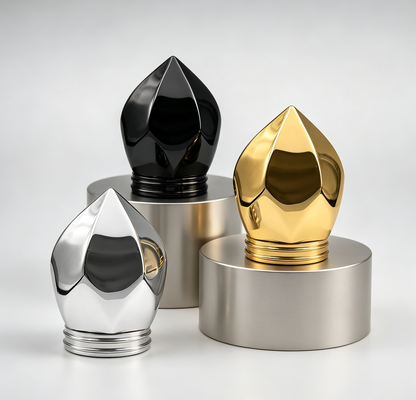 kupić Czapka perfumowa ze stopu cynku FEA15 Diamentowa fasetowana w kształcie pąka Luksusowa galwanizowana pokrywka butelki perfum z niestandardowym logo OEM ODM produkcja online