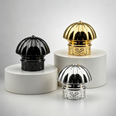 kupić Nakrętka perfumowa ze stopu cynku FEA15, z karbowaną kopułą i wytłaczaną podstawą, galwanizowana osłona butelki perfum z niestandardowym logo, nakrętka perfumowa Zamac produkcja online