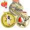 Marathon Running Niestandardowy metalowy medal sportowy Stop cynku 3D Gold Award