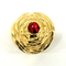 Niestandardowe luksusowe metalowe kapsle na perfumy Zamak w kolorze złotym z czerwonym kamieniem