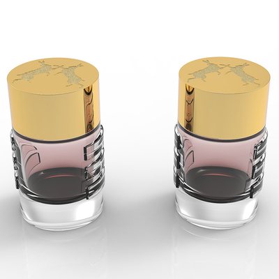 Niestandardowa pokrywa perfum Zamak dla czapek perfum z złotym / srebrnym wykończeniem i logo
