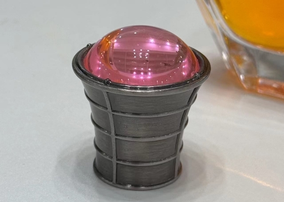 Różową Diament Metalowy Zamak Czapki Perfumy Szklane Luxury Perfumy Butelki