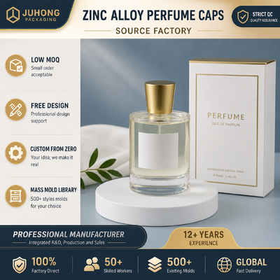 Najlepiej sprzedający Środkowy Wschód Uniwersalny Oud Perfume Cap High Gloss Plain Taper Tube Zynk Alloy Fragrance Lid Factory Wholesale
