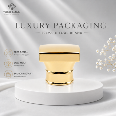 Lustro Złoty Skrzywiony prostokąt Z Waisted Double Ring Zinc Alloy Perfume Cap Custom Logo Metal Fragrance Lid Model JH5039 For Luxury Empty Designer Glass Perfume Cosmetic Packaging