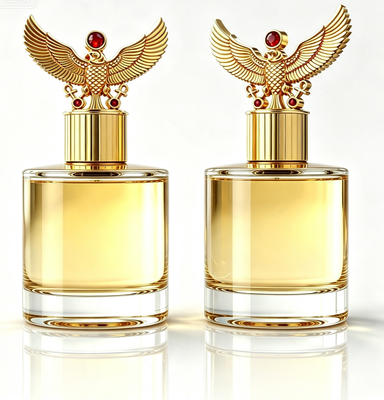 Magnetyczna nasadka na perfumy w kształcie skrzydła orła z czerwonym cyrkonią, pozłacana nakrętka na butelkę