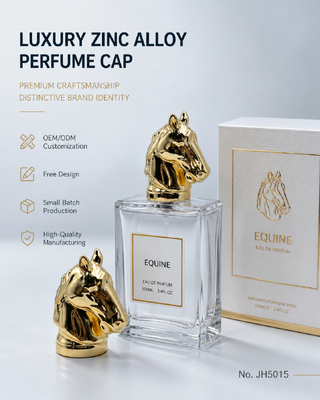 Luksusowa metalowa nakrętka do perfum w kształcie głowy konia 3D, ze stopu cynku, w kształcie zwierzęcia, z możliwością personalizacji logo, do magnetycznych szklanych butelek kosmetycznych