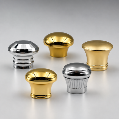 Luxury Dome Zamac Perfume Cap Gold Silver Plated Faceted Vertical Rib Metal Perfume Bottle Lid Custom Logo For Fragrance Oud