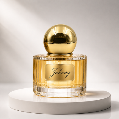 Błyszcząca Złota Sfera Zamak Nakrętka do Perfum | Okrągła Metalowa Nakrętka do Butelek Zapachowych z Własnym Logo