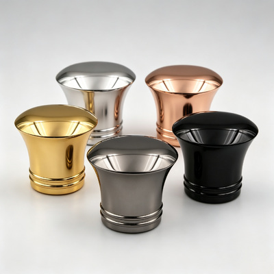 Hurtownia Fabryczna Flared Waist Design Zamac Korek do Perfum Podwójny Pierścień Baza Metalowa Pokrywa Butelki Perfum Złoty Srebrny Różowe Złoto Czarny Gunmetal Niestandardowe Logo