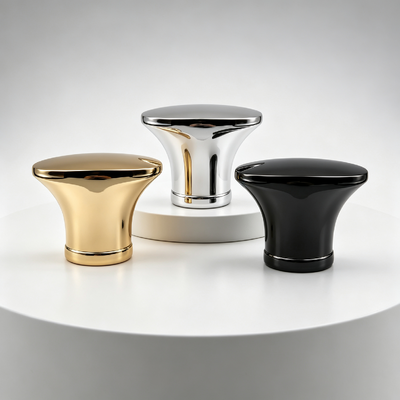 Luxury Bell-shaped Flared Zinc Alloy Perfume Cap Rounded Dome Top Single Decor Ring Base Zamac Perfume Bottle Lid Multi-Color Mirror Electroplating Custom Logo OEM ODM