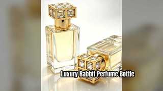 Luksusowa butelka na perfumy z królikiem, szklany pojemnik wielokrotnego użytku
